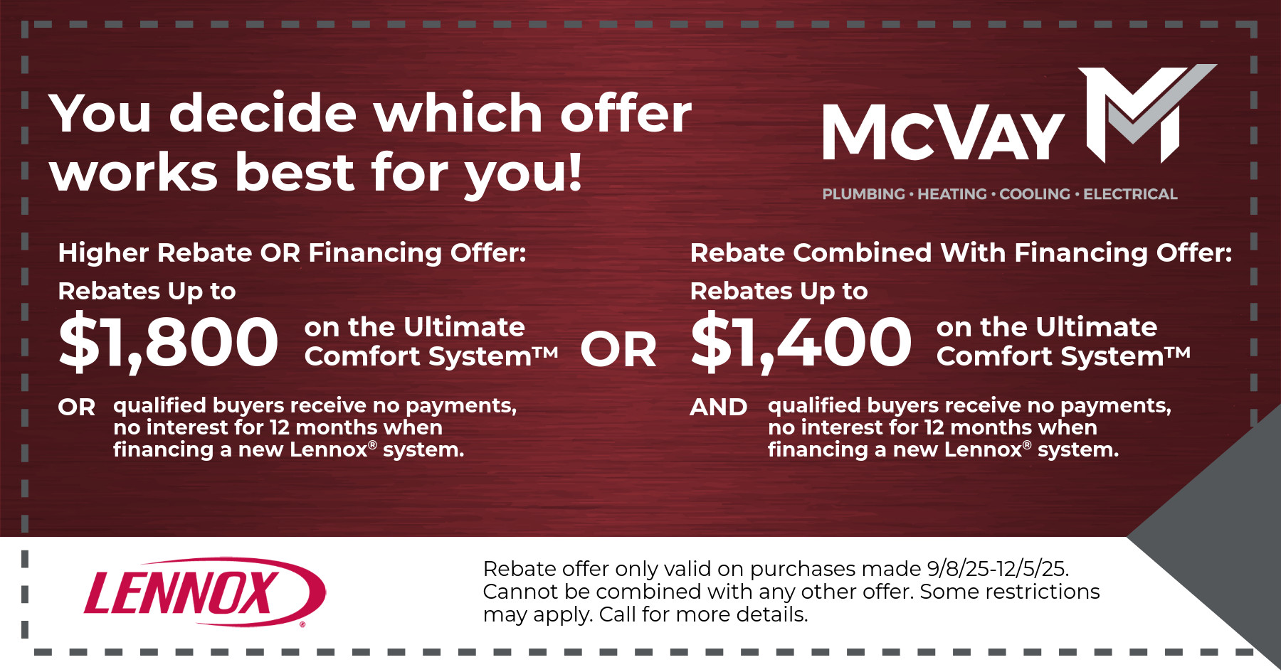 Lennox Fall Rebate.