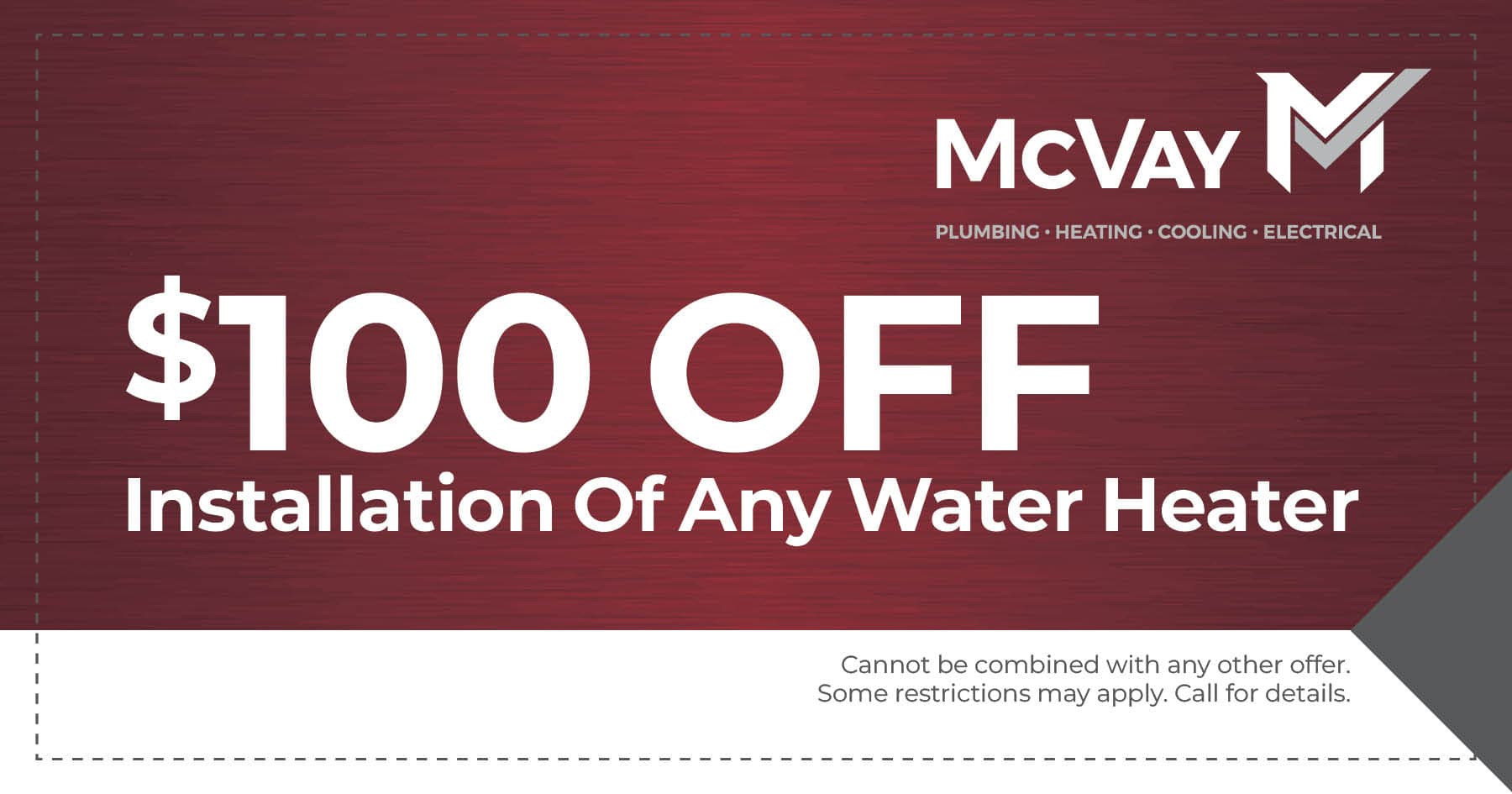 0 off installation of any water heater.